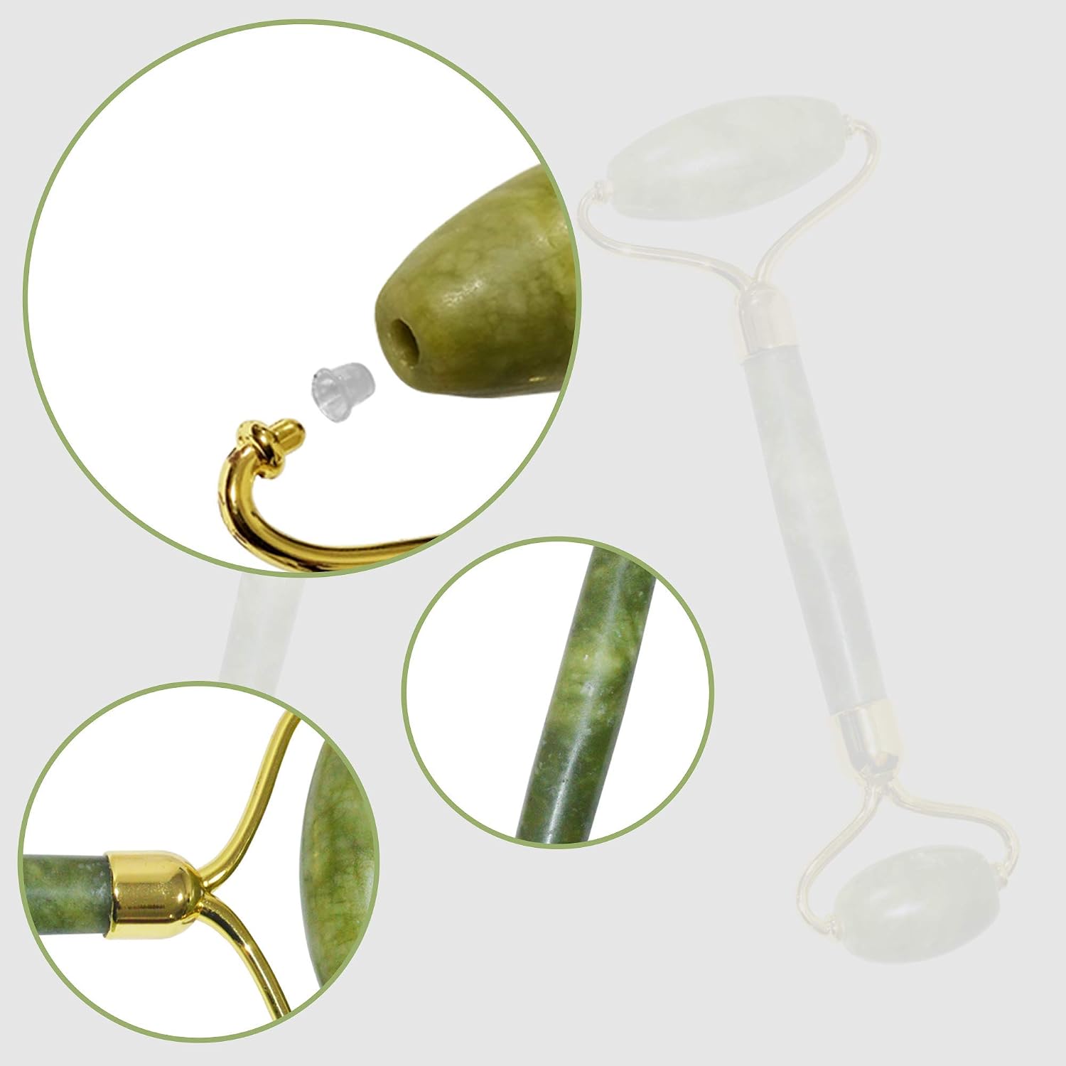 Jade Roller Gift Set, Gua Sha facial Massager, 100% natural jade anti aging skin tightening Massager - Image 5