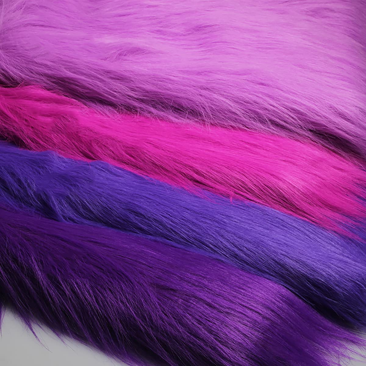 LinLII DIY Fabric Purple Faux Fur Fabric Long Pile 12cm Luxury Shaggy Fur Fabric For DIY Crafting Cosplay Photo Prop Backdrop Fursuit Area Rugs Costumes Decoration 50x170cm(Color:3 purple)