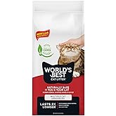 World's Best Cat Litter, Multiple Cat, Unscented, Lasts 2X Longer, 8 lb Bag | Controls tough multi-cat odors and lasts 2x longer; natural corn litter, quick clumping, flushable, 99% dust free