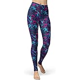 sissycos Women's 80s Leggings Neon Artistic Splash Printed Buttery Soft Stretchy Pants