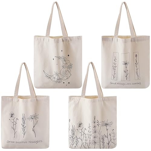 Reginary Pcs Canvas Tote Bag for Women Canvas Shopping Totes