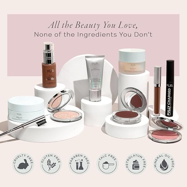 PÜR MINERALS 4-IN-1 LOVE YOUR SELFIE LONGWEAR FOUNDATION & CONCEALER, FULL COVERAGE LIQUID FOUNDATION, HYDRATING FORMULA, CRUELTY FREE