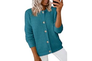 Dokotoo Cardigan Sweaters for Women Lightweight Long Sleeve Open Front 2024 Button Down Jacket Winter