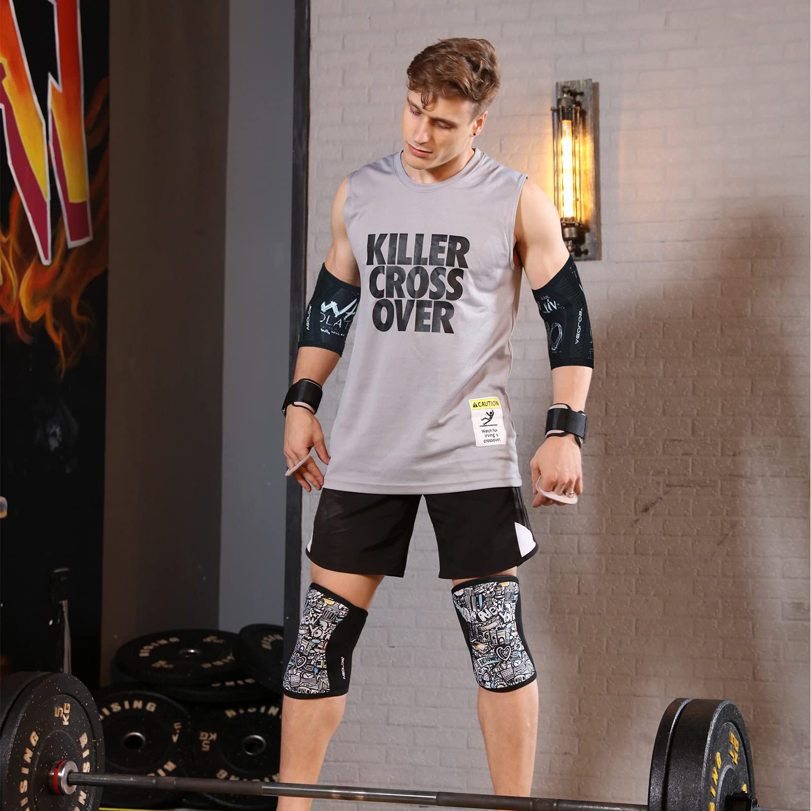 AEOLOS Knee Sleeves (1 Pair)，7mm Compression Knee Braces for Heavy-Lifting,Squats,Gym and Other Sports