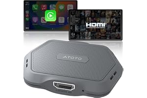 ATOTOMOVE AD1 Wireless Carplay Box Adapter with HDMI, 2 in 1 Upgraded Dongle for Wired CarPlay Cars, Plug & Play HDMI Multime