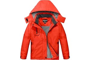 Spmor Girls' Waterproof Ski Jacket Warm Coat Windproof Winter Snowboarding Jacket