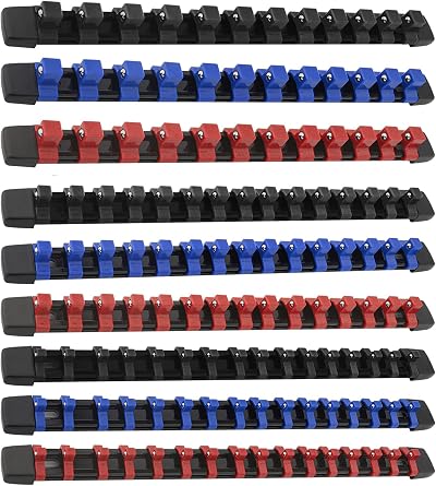 Gunpla Set of 9 Socket Holders 129 Clips SAE/Metric Wall Organizer