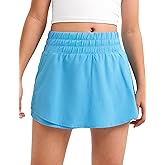 CRZ YOGA Girls Feathery-Fit Soft Skirty Athletic Shorts - Tennis Soccer Casual Flowy Ruffle Zip Pocket Liner Kids Teen