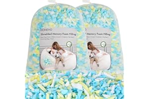 HONEHO 10lbs Shredded Memory Foam Bean Bag Filler, Soft and Convenient Bean Bag Filling Pillow Stuffing for Beanbag, Couch, Cushion, Stuffed Animals, Dog Bed, Arts Crafts