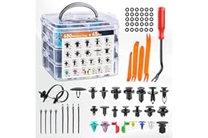 GOOACC 725Pcs Car Push Retainer Clips & Auto Fasteners Assortment -23 Most Popular Sizes Nylon Bumper Fender Rivets with 10 Cable Ties and Fasteners Remover for Toyota GM Ford Honda Chevy