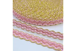 ZNZAKKA Gold Braid Trim 13 Yards Lace Ribbon Scroll Braid Trim Metallic Edge Trim for Sewing, Crafts, Garments Accessories