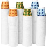 Tamone 600 Pack 3 oz Bathroom Cups, Small Paper Cups, Balloon Design Disposable Cups, Blue, Green, Orange, Mouthwash Cups for Party, Picnic, BBQ, Travel, Home and Event