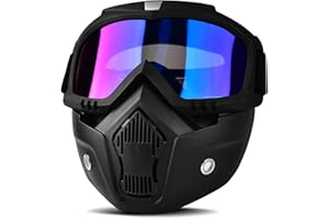 BOLLFO Airsoft Mask Protective Full Face Tactical Mask for CS Airsoft Shooting Halloween Cosplay Cycling Party,Adjustable Windproof Outdoor Anti-Fog Face Mask