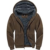 Little Beauty Fleece Hoodies for Men Winter Thick Jackets Sherpa Lined Zip Up Sweatshirt With Kanga Pocket