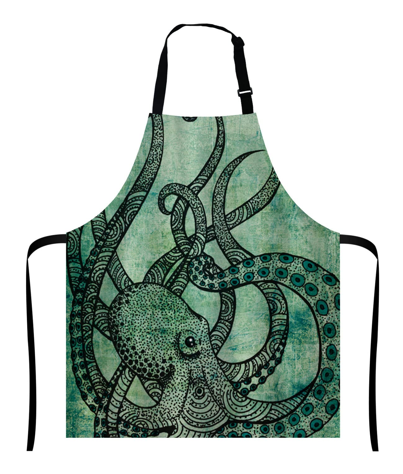 Wasach Cool Octopus Color Bib with Adjustable Neck for Men Women,Suitable for Home Kitchen Cooking Waitress Chef Grill Bistro Baking BBQ