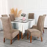 CMAKER Velvet Dining Chair Covers Large Stretch Chair Slipcovers Camel Set of 2 view 2