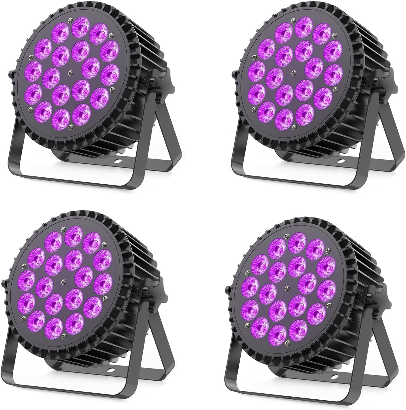 Photo 1 of 18LED Stage Lights RGBWA+UV 6in1 Par Can Lighting DMX Control Sound Activated Uplights for Events Church DJ Show Wedding Halloween Christmas Party