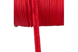 KYEZI DESIGN AND CRAFT 1/8 inch 3mm Cord-Edge Piping Satin Trim, Lip Cord Piping by The Yard, Trim for Clothing Pillows, Lamps, Draperies (Red, 10 Yards)