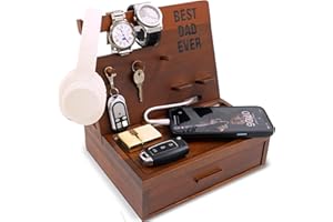 KOLWOVEN Nightstand Organizer Tray , Fathers Day Birthday Gifts from Daughter, Best Gifts for Father, Gifts for Dad, Dad Gift Organizer, Best dad ever Gifts For Men from wife and Son (For DAD)