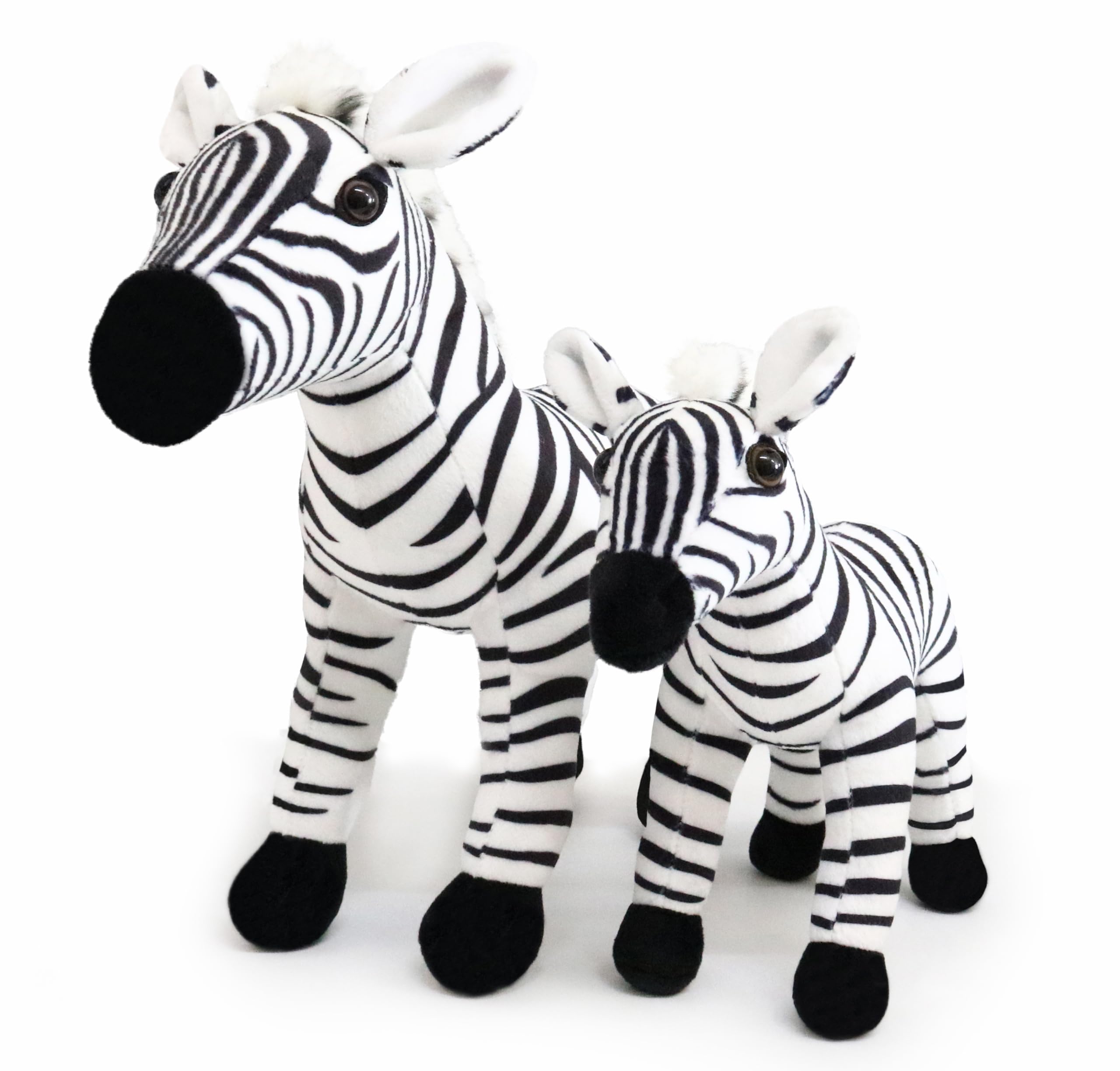ICE KING BEAR Mom and Baby Stuffed Animals Soft Toy Set Zoo Wild Animals Plush (Zebra)