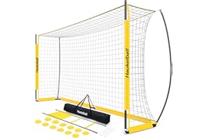 Haokelball Portable Soccer Goal Net for Teens Adults 12x6 FT Soccer Goals for Backyard Quick Setup Soccer Net with Upgraded Goal Posts, Agility Ladder and 12 Soccer Cones