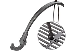 GRIADDICT Charcoal Grill Grids Lifter Tool, Cooking Grates Mover Hook - Hot Surfaces Gripper, Chargriller Parts Replacement, Pit Boss, Vision, Big Green Egg Grate Lifter Accessories. Easily Moving Grilling Nets