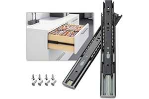 AOLISHENG 1 Pair Soft Close Drawer Slides 12 14 16 18 20 22 24 Inch 100 lb Load Capacity Side Mount Full Extension Ball Bearing Self Slow Closing Rail Cabinet Metal Runner Dresser Glide Track Black
