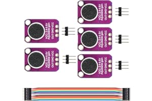 DAOKI 5Pcs Microphone Amplifier Module MAX4466 Electret Microphone Amplifier GY-MAX4466 Breakout Sensor, with Adjustable Gain