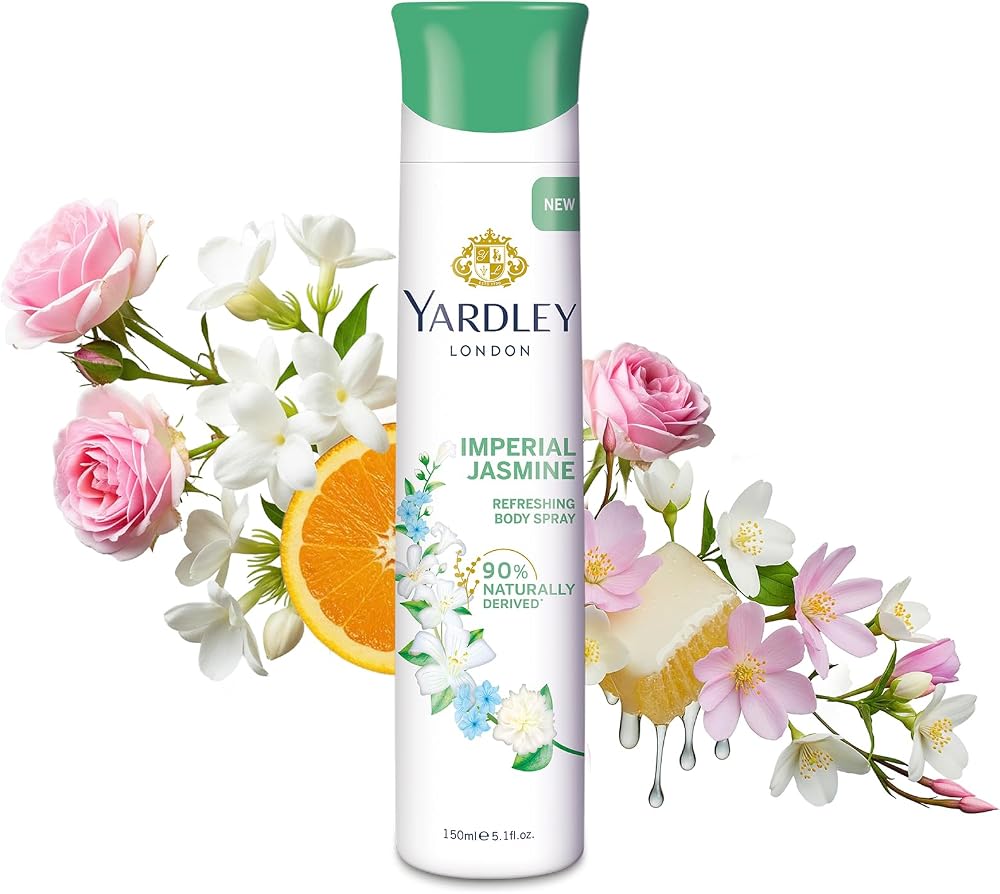 Yardley London Jasmine Body Spray 150ml Fragrance Mist Refreshing Long Lasting