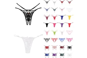 QIYIFUWANG Cheeky Underwear for Women Sexy Panties Mid Waist Panties Briefs Bikini Lace Panties Briefs Soft Hipster Panties