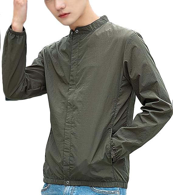 Amazon Gergeousメンズ Uvカット ジャケット スリム 軽量 ブルゾン 日焼止め アウター 夏物 薄手 ジャンパー白 パーカー サマージャケット コート ジャケット 通販