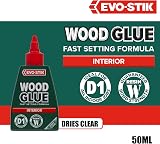 EVO-STIK Wood Glue 50ml Interior Extra Strong Fast Setting Clear Drying view 2