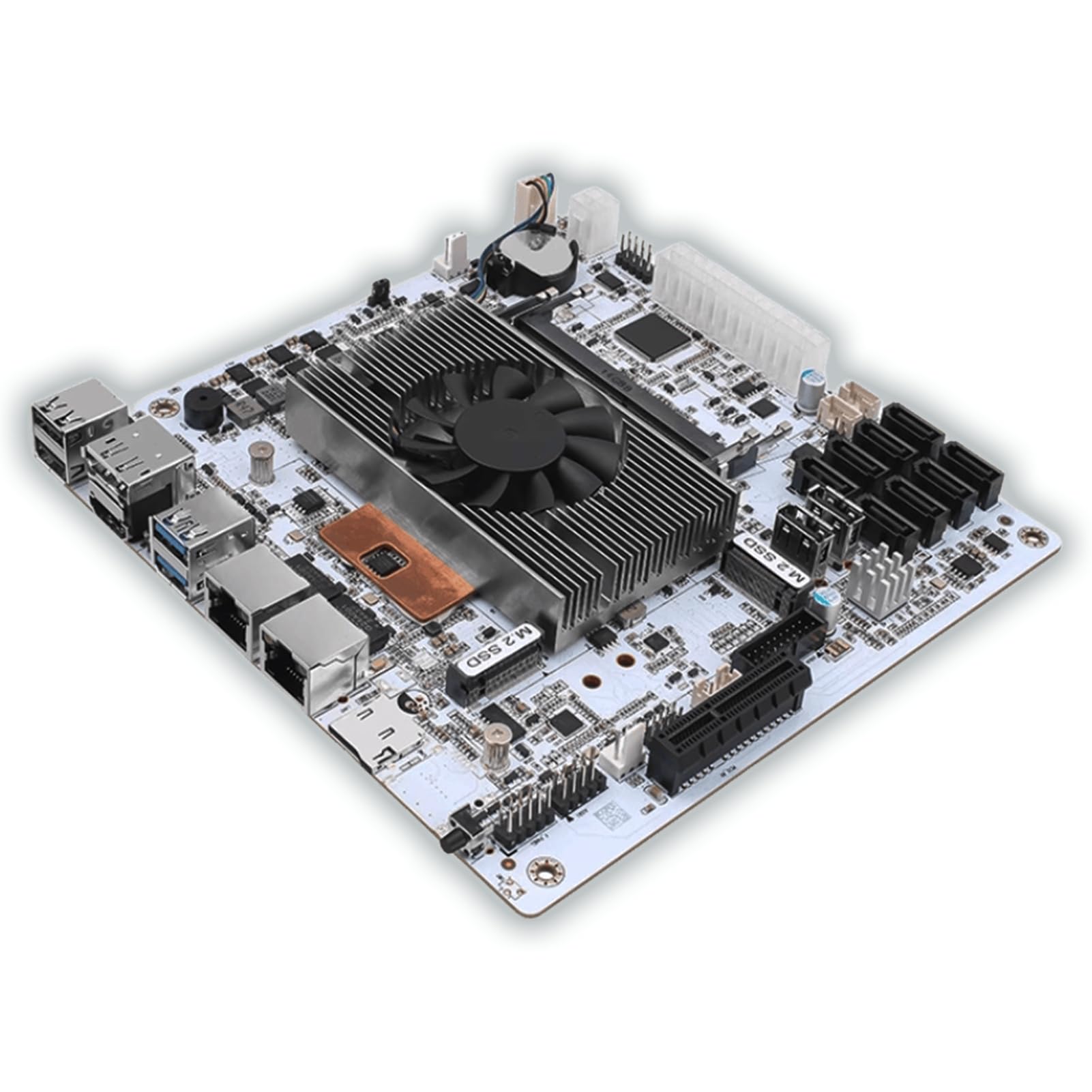 Photo 1 of **FOR PARTS/ NON-FUNCTIONAL*** Mini-ITX Motherboard with Quad-Core 8-Thread Low Power CPU, Dual 2.5G LAN, 8 SATA, HDMI/DP 4K, PCIe x4, 2 M.2 NVMe, DDR4 RAM – Home Server, NAS Storage, Firewall, Virtualization