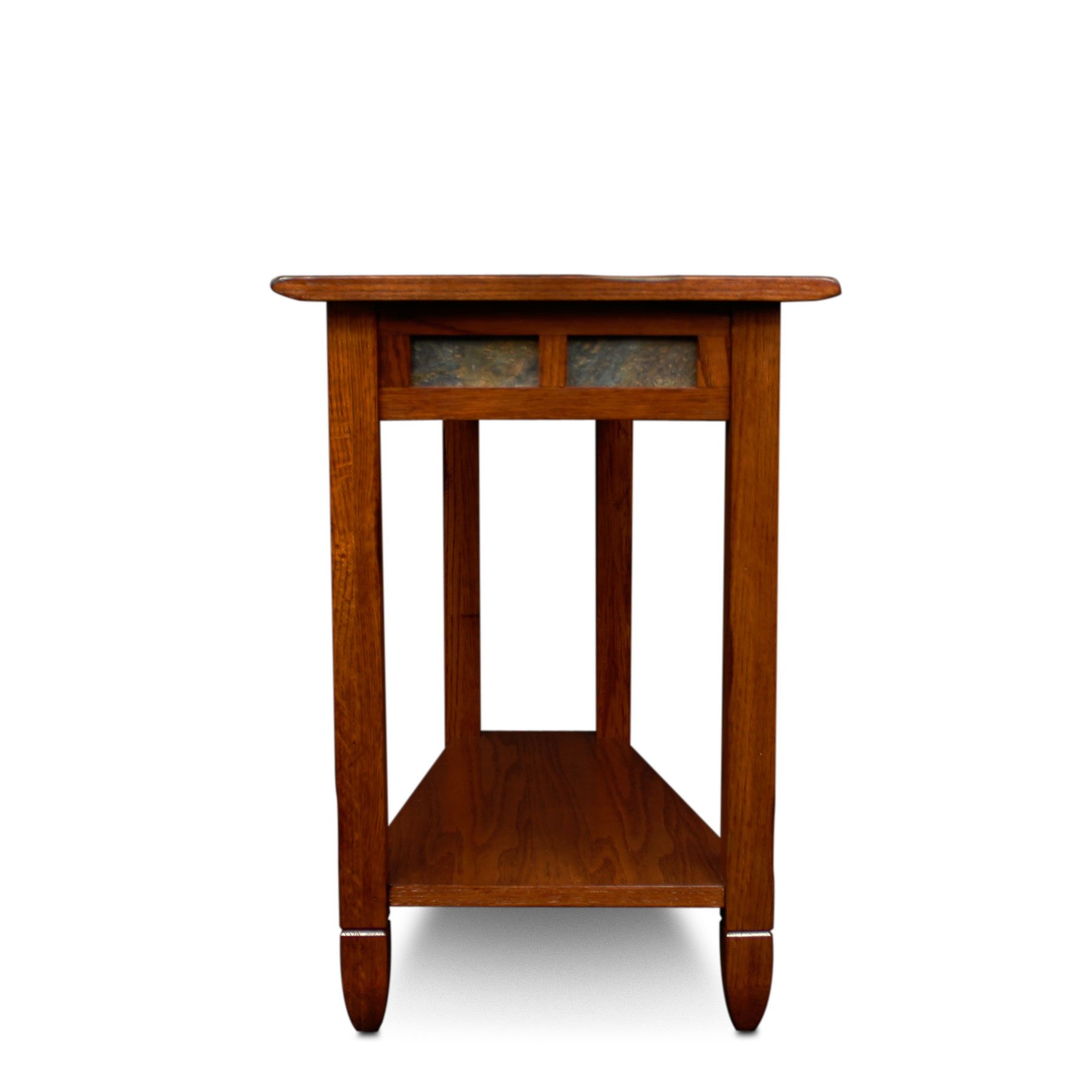 Leick 10056 Rustic Oak Slate Tile Recliner Wedge End Table eBay