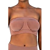 Rhonda Shear Angel Seamless Underwire Bandeau Bra, Wide Back Band, Center Front Ruching