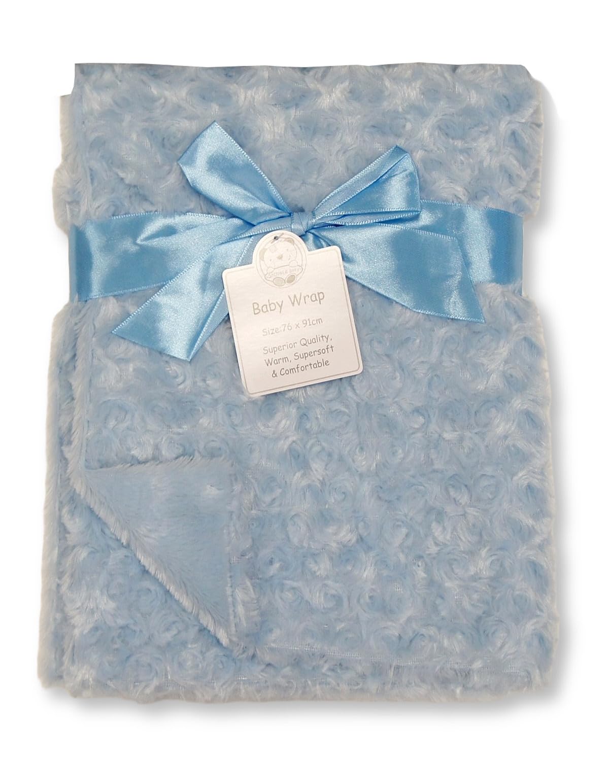 Baby Rosebud Coral Fleece Wrap Blanket - 4 Colours (Sky)