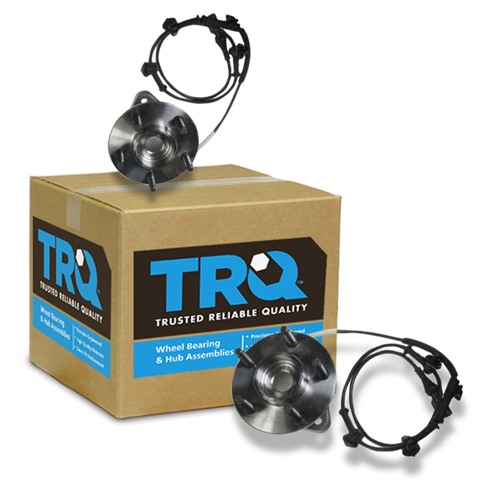 TRQ 2 Piece Front Wheel Bearing & Hub Assembly Set