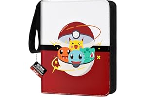 MOIZAZ Card Binder 900 Cards 9 Pocket Card Binder 50 Pages Trading Card Binder Card Collection Binder Double Sided Pocket Collector Card Album Removable Trading Card Album Folder For MTG TCG (Red and White)