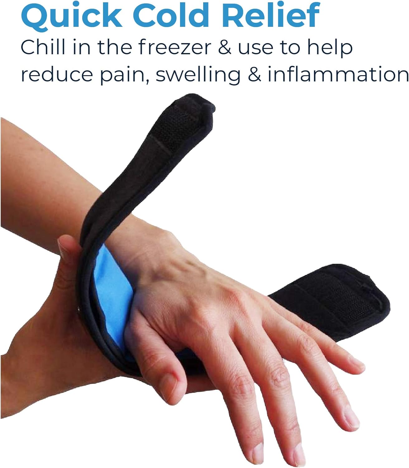 NatraCure Cold Therapy Wrap w/ 20" Strap - 2 Pack (Small Reusable Gel Ice Pack Compress for Injuries and Pain Relief, Hand, Arch of Foot, Wrist, Elbow, Arthritis, Neuropathy) - 715-20 CAT2PK: Health & Personal Care