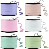 BEISHIDA 6 Assorted Colors Curling Ribbons Balloon String Ribbons - Pastel Colors 6 Rolls for Gift Warppping Birthday Easter Party Decorations