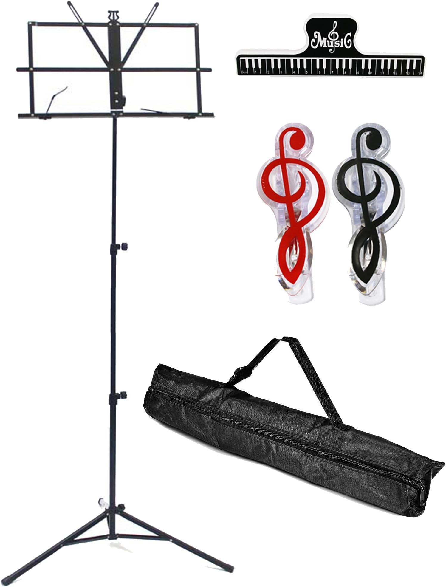 MELODIC Music Stand MES-02 Music Sheet Holder Adjustable Foldable For Sheet Music Keyboard With Carrying Bag.(3 Free Music Sheet Clips ) …