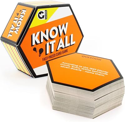 Ginger Fox Know It All Travel-Sized Family Card Game 80 Cards 8+
