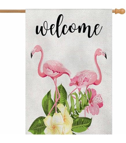 Amazon.com : AOYEGO Seasonal Accents Flamingo House Flags 28