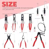 Glarks 9Pcs Red Flexible Hose Clamp Pliers Set Long Reach Remover Kit view 2