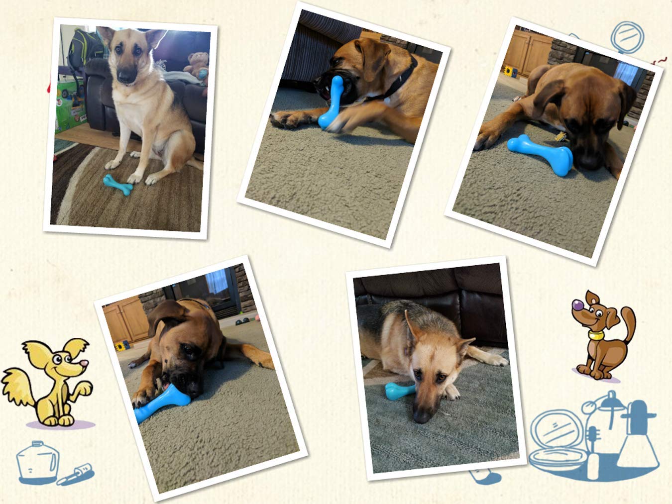 ucho Dog Chew Toys for Aggressive Chewers, Indestructible Dog Toys Tough Durable Nylon Bone Chew Toy for Large Dogs