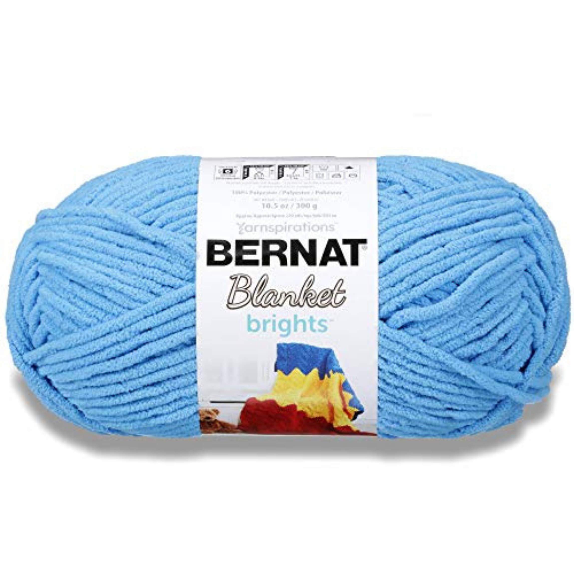 BERNAT Blanket Brights Big Ball Yarn-Busy Blue, Fibre: 100% Polyester, 300G