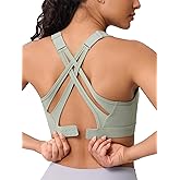 High Impact Sports Bra for Women – High Support Molded Cups, Adjustable Straps & Back Closure, Cross, Workout & Running Bra