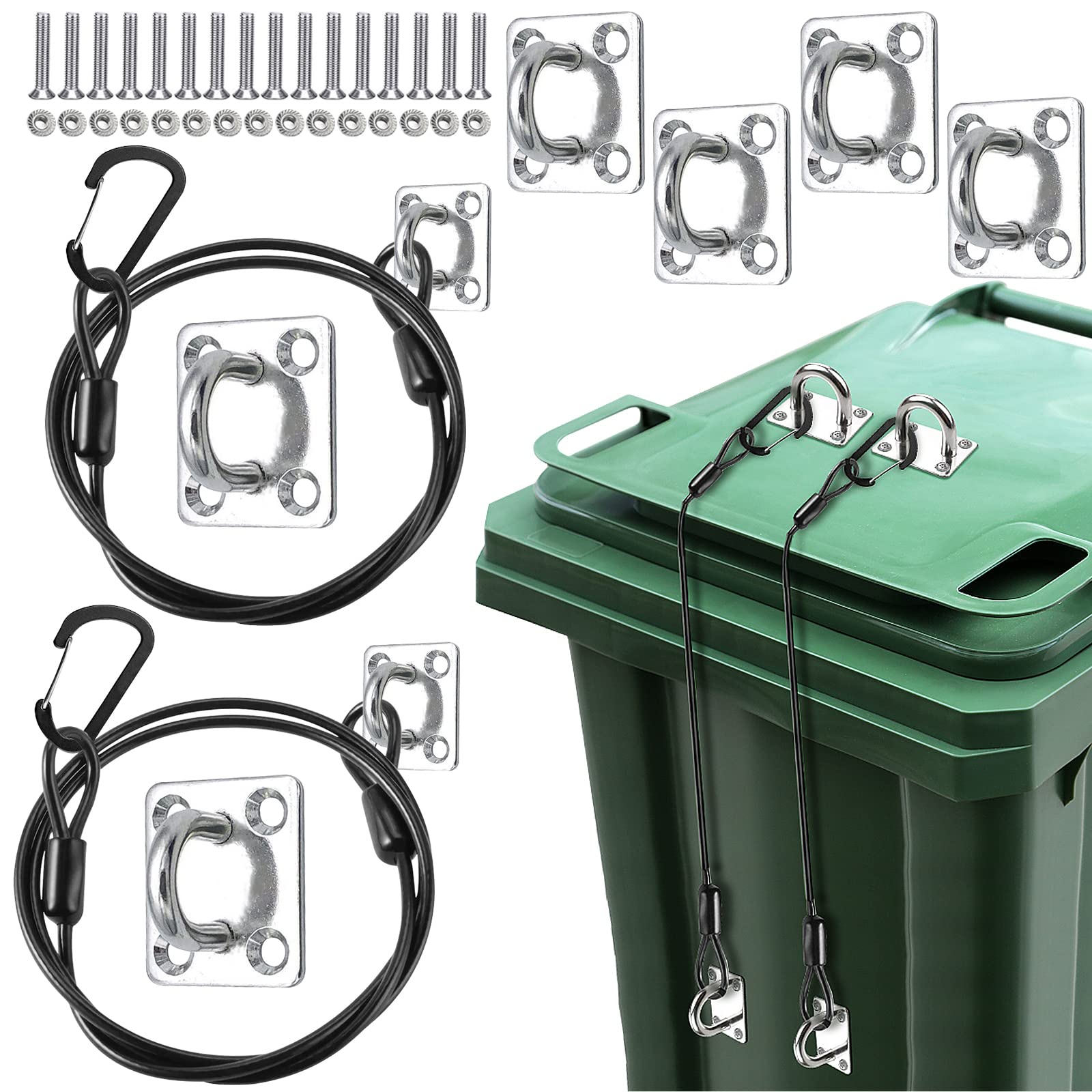 Mua 2 Set Trash Can Lid Lock 21.6" Heavy Duty Bear Proof Garbage Can