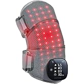 RED+ Knee Massager with Heat and Red Light Therapy for Pain Relief | Knee Elbow Shoulder Brace with 2 Wavelengths, 3 Massage &amp; 4 Pulsing Modes, 5 Heat Levels, 52 Lights, FSA-HSA Eligible