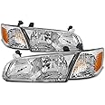 AKKON - For 2000 2001 Toyota Camry OE Style Chrome Housing Headlights Lamp Assembly Replacement